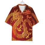 Chinese Dragon Zodiac Sign Print Rayon Hawaiian Shirt