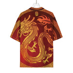 Chinese Dragon Zodiac Sign Print Rayon Hawaiian Shirt