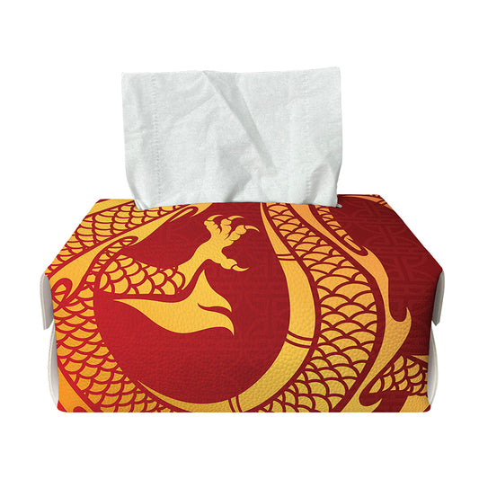 Chinese Dragon Zodiac Sign Print Rectangle Tissue Box Cover