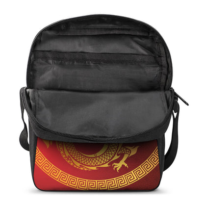 Chinese Dragon Zodiac Sign Print Rectangular Crossbody Bag