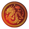 Chinese Dragon Zodiac Sign Print Round Blanket