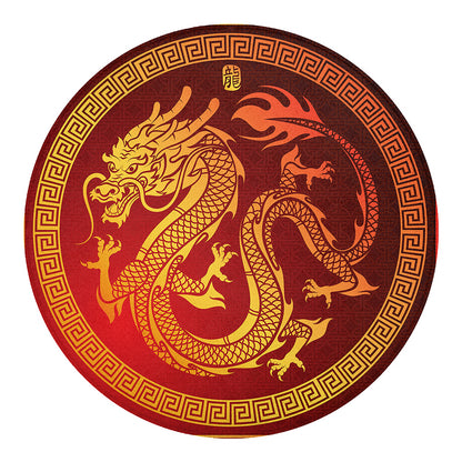 Chinese Dragon Zodiac Sign Print Round Blanket