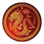 Chinese Dragon Zodiac Sign Print Round Floor Mat