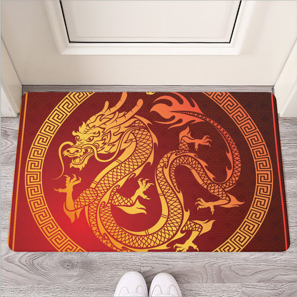 Chinese Dragon Zodiac Sign Print Rubber Doormat