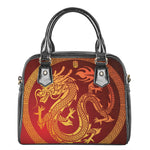 Chinese Dragon Zodiac Sign Print Shoulder Handbag