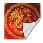 Chinese Dragon Zodiac Sign Print Silk Bandana