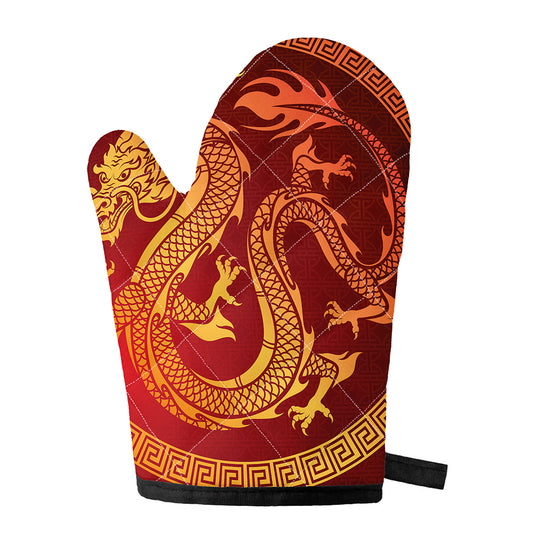 Chinese Dragon Zodiac Sign Print Single Oven Mitt