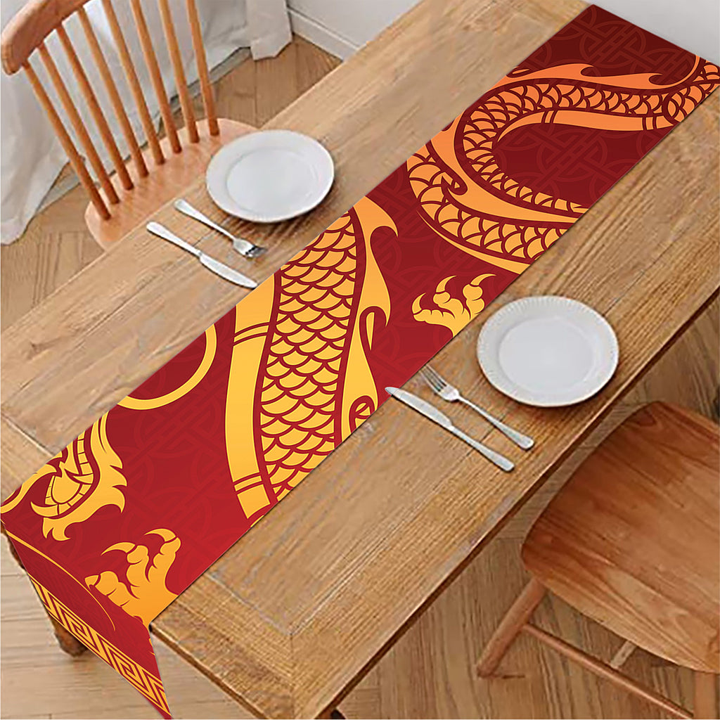 Chinese Dragon Zodiac Sign Print Table Runner