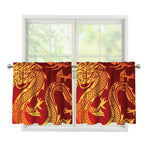 Chinese Dragon Zodiac Sign Print Tier Curtains