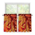 Chinese Dragon Zodiac Sign Print Tier Curtains