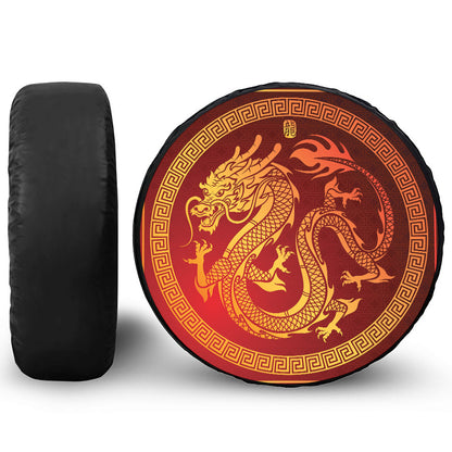 Chinese Dragon Zodiac Sign Print Tire Cover