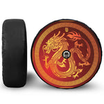 Chinese Dragon Zodiac Sign Print Tire Cover With Camera Hole
