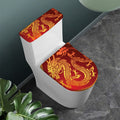 Chinese Dragon Zodiac Sign Print Toilet Lid And Tank Cover Set