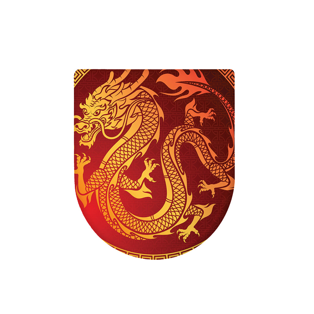 Chinese Dragon Zodiac Sign Print Toilet Lid Cover