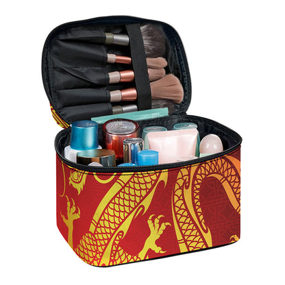 Chinese Dragon Zodiac Sign Print Travel Makeup Bag