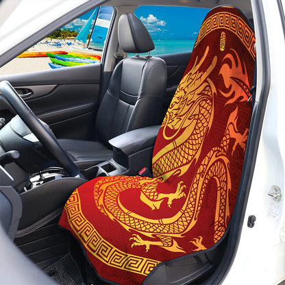 Chinese Dragon Zodiac Sign Print Waterproof Car Seat Cover