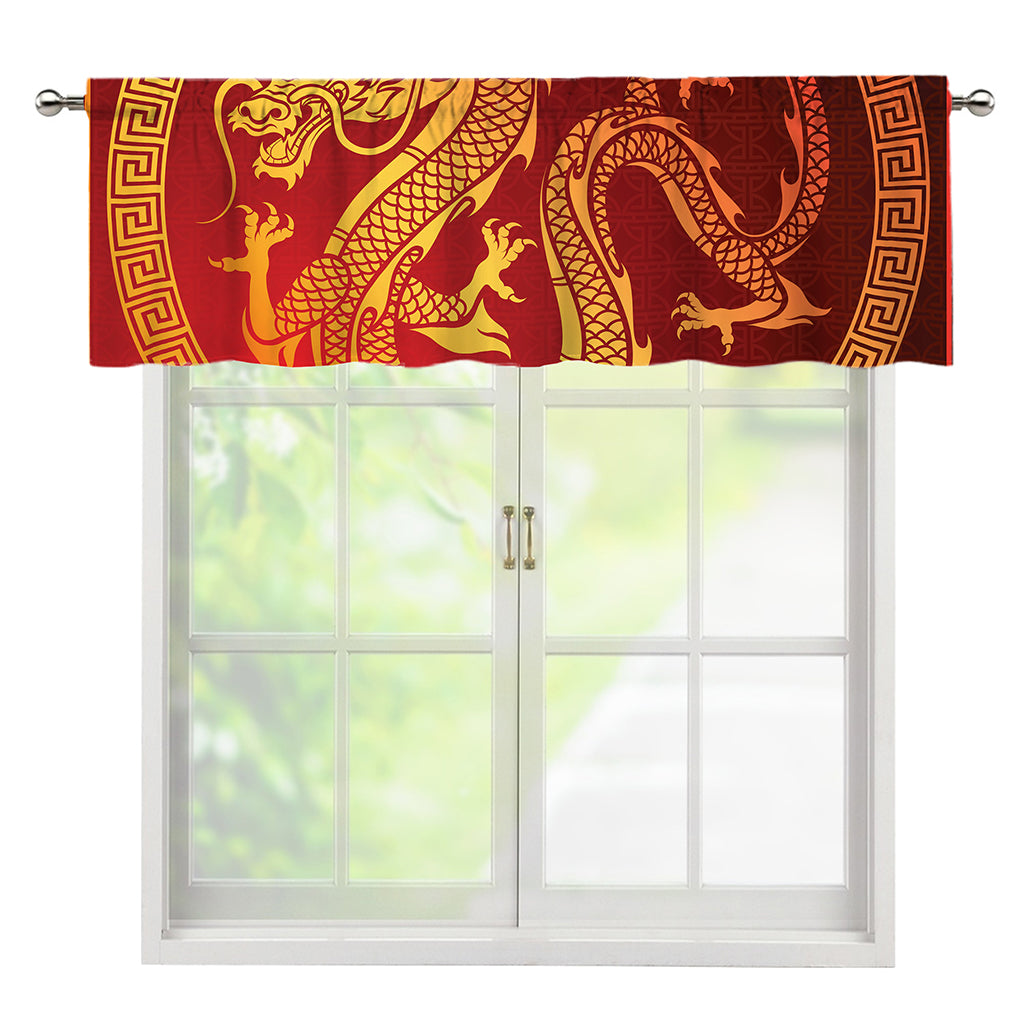 Chinese Dragon Zodiac Sign Print Window Valance