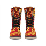 Chinese Dragon Zodiac Sign Print Winter Boots