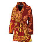 Chinese Dragon Zodiac Sign Print Women's Bathrobe