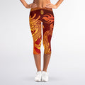 Chinese Dragon Zodiac Sign Print Women's Capri Leggings