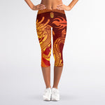 Chinese Dragon Zodiac Sign Print Women's Capri Leggings