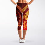 Chinese Dragon Zodiac Sign Print Women's Capri Leggings