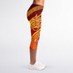 Chinese Dragon Zodiac Sign Print Women's Capri Leggings