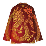 Chinese Dragon Zodiac Sign Print Women's Cotton Blazer