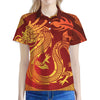 Chinese Dragon Zodiac Sign Print Women's Polo Shirt