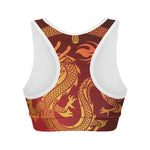 Chinese Dragon Zodiac Sign Print Women's Sports Bra