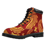 Chinese Dragon Zodiac Sign Print Work Boots