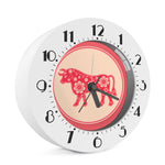 Chinese Flower Ox Zodiac Print Alarm Clock