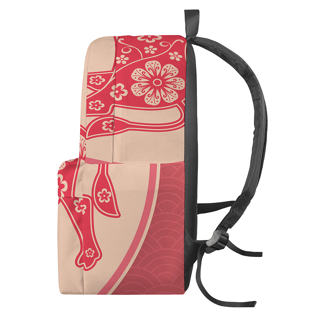 Chinese Flower Ox Zodiac Print Backpack