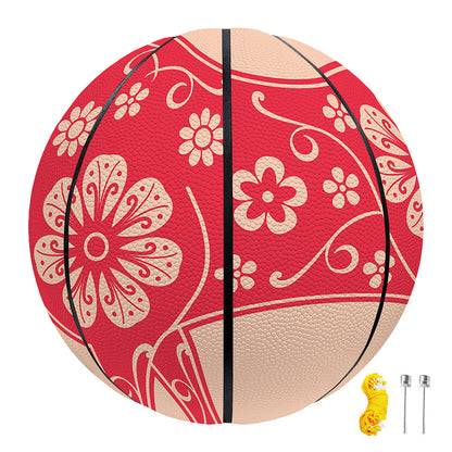 Chinese Flower Ox Zodiac Print Basketball