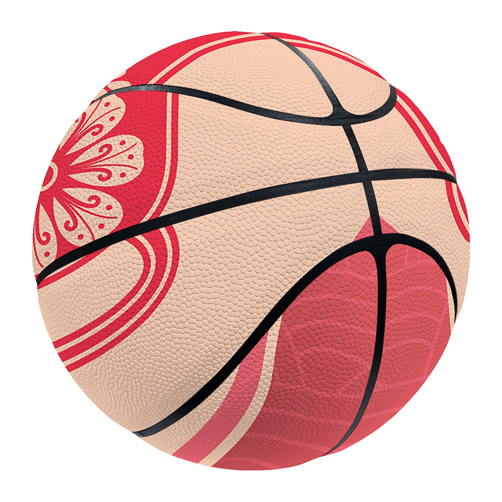 Chinese Flower Ox Zodiac Print Basketball