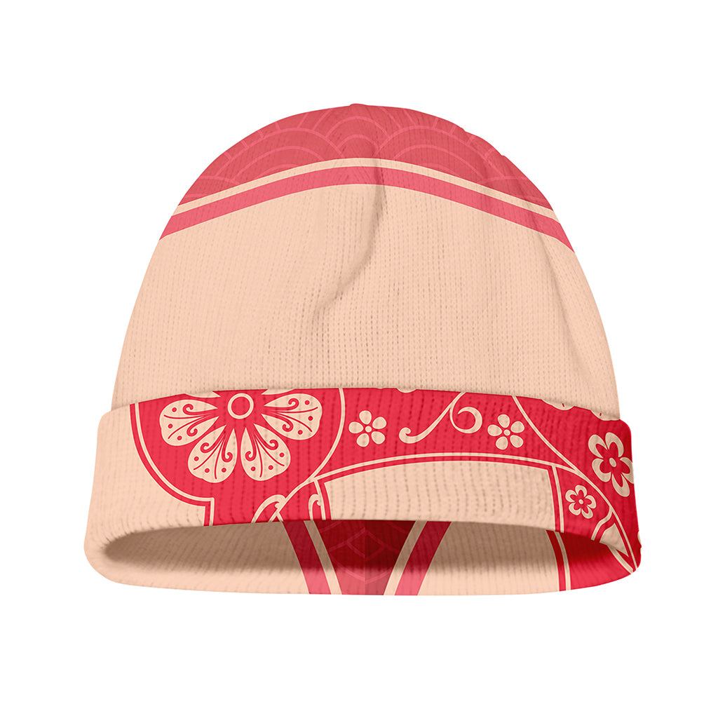 Chinese Flower Ox Zodiac Print Beanie