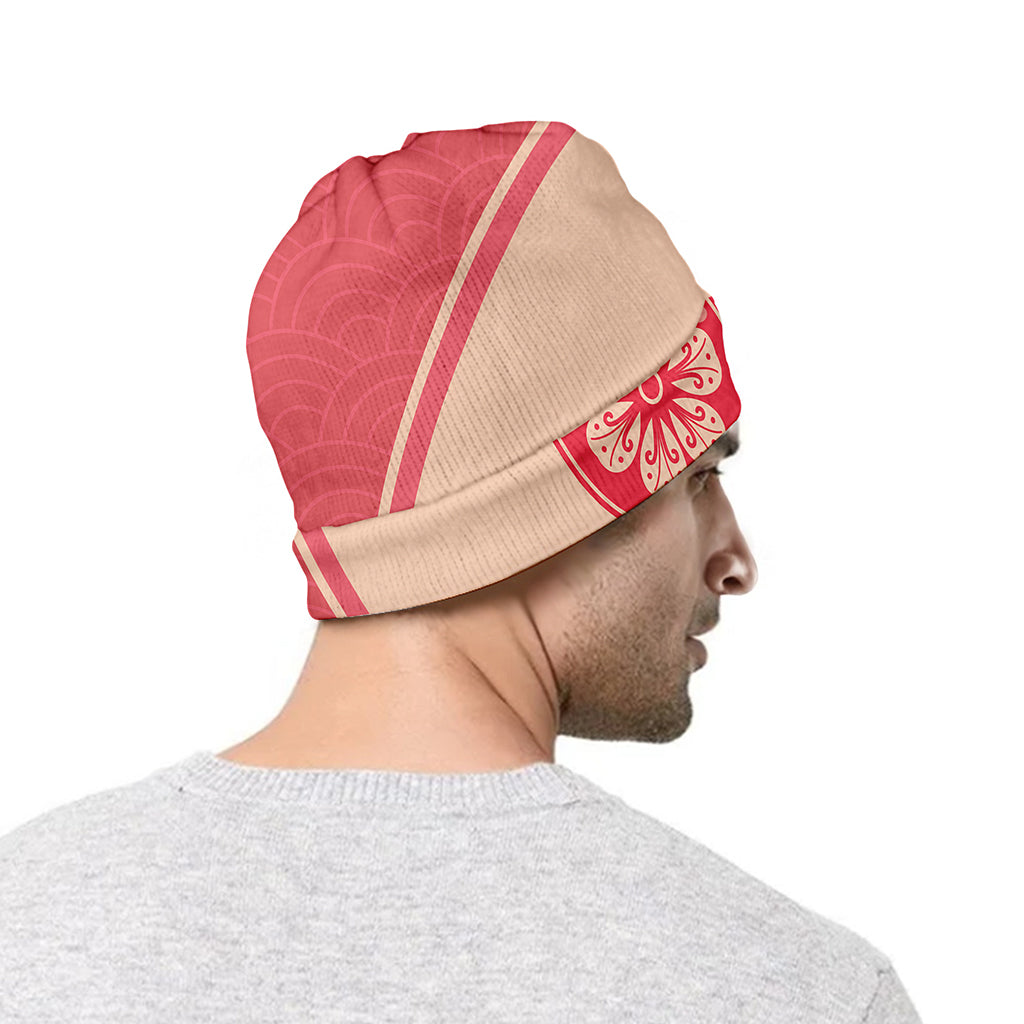 Chinese Flower Ox Zodiac Print Beanie