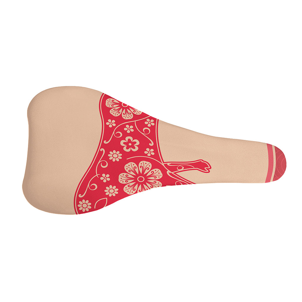 Chinese Flower Ox Zodiac Print Bicycle Seat Cover