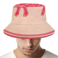 Chinese Flower Ox Zodiac Print Bucket Hat