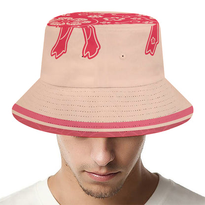 Chinese Flower Ox Zodiac Print Bucket Hat