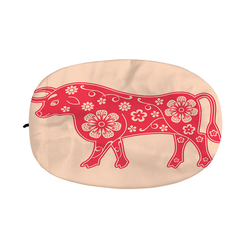 Chinese Flower Ox Zodiac Print Car Side Mirror Covers