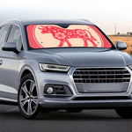 Chinese Flower Ox Zodiac Print Car Windshield Sun Shade