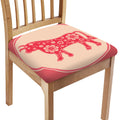 Chinese Flower Ox Zodiac Print Chair Cushion Cover
