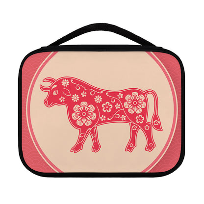 Chinese Flower Ox Zodiac Print Classic Bible Case