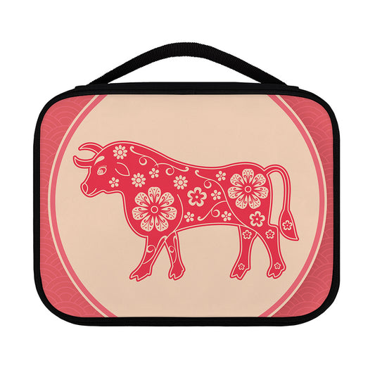 Chinese Flower Ox Zodiac Print Classic Bible Case