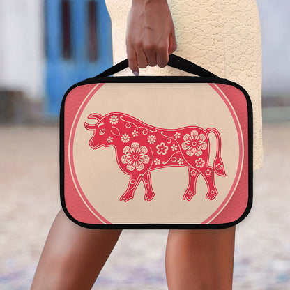 Chinese Flower Ox Zodiac Print Classic Bible Case