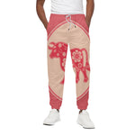 Chinese Flower Ox Zodiac Print Cotton Pants