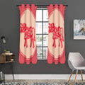 Chinese Flower Ox Zodiac Print Grommet Curtain Panels