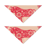 Chinese Flower Ox Zodiac Print Dog Bandana