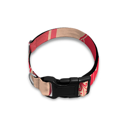 Chinese Flower Ox Zodiac Print Dog Collar